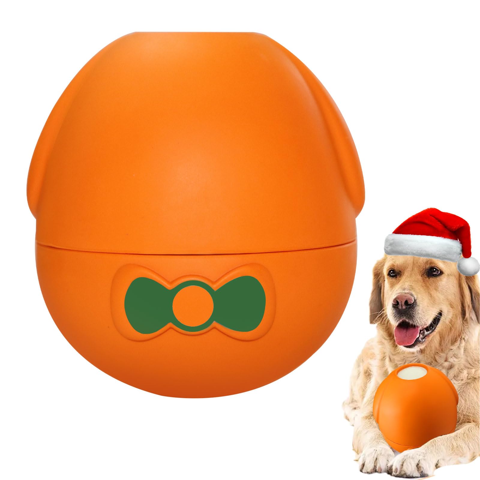 Yipetor Dog Wobbler Toys Frozen Treat Toy Treat Dispensing Dog Toy Premium Treat Dog Toy XL Treat Dispensing Dog Toy Large Chew Toy Durable Natural Rubber Toy (Large Tangerine)